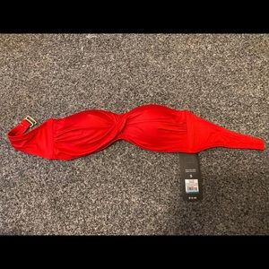 Strapless Red Target Bikini Top